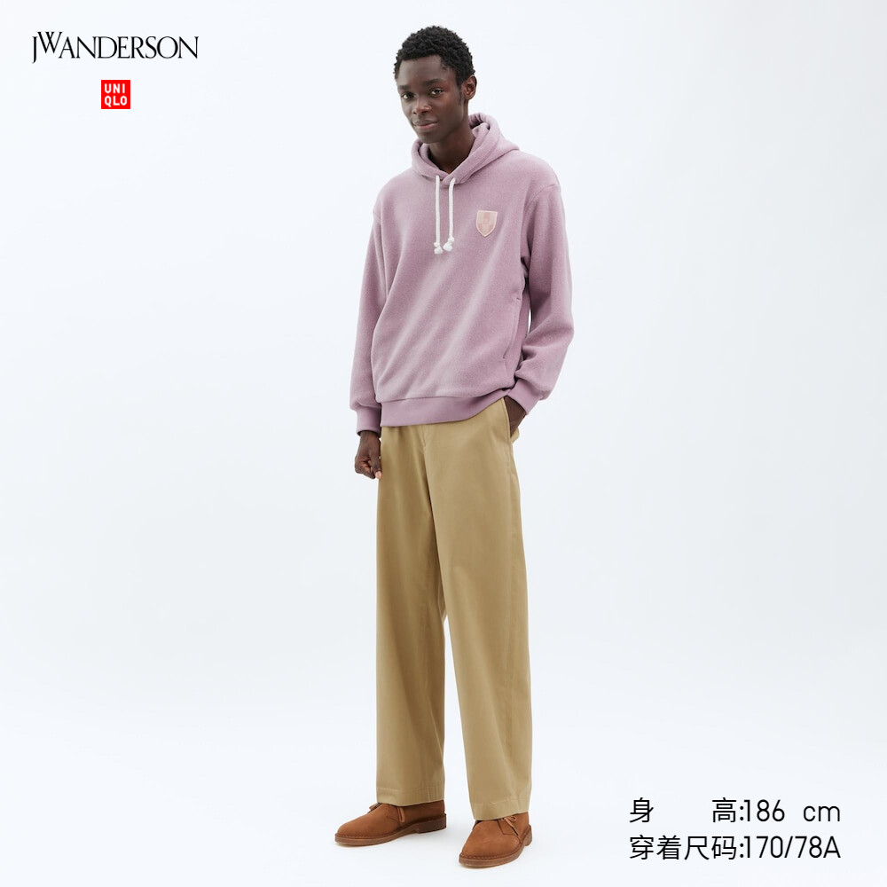 

Брюки Uniqlo JWA широкие плиссированные, темно-бежевый