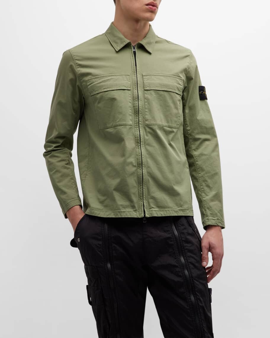

Мужская верхняя рубашка на молнии с двумя карманами Stone Island