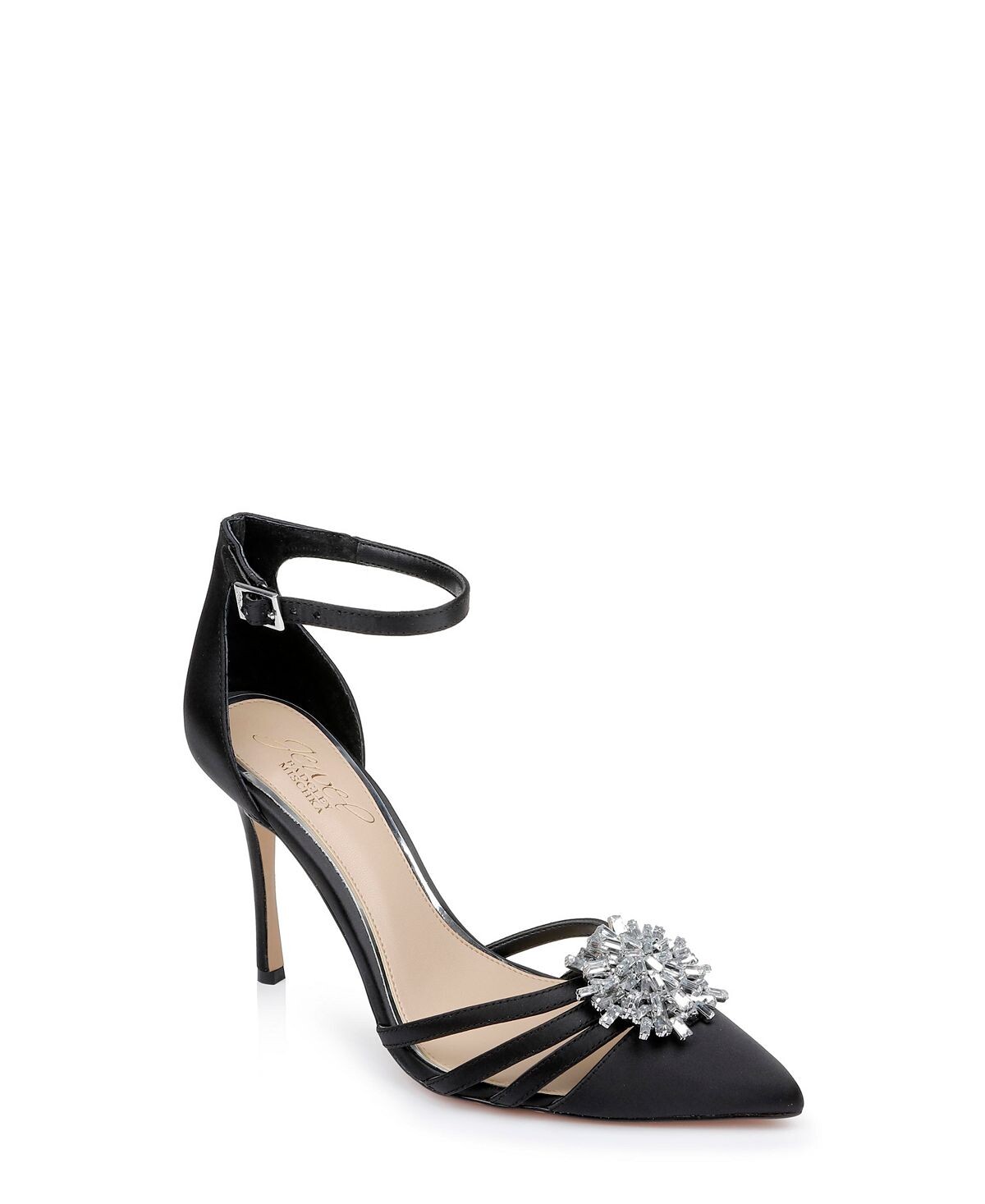 

Женские вечерние сандалии Violette с острым носком Jewel Badgley Mischka, черный