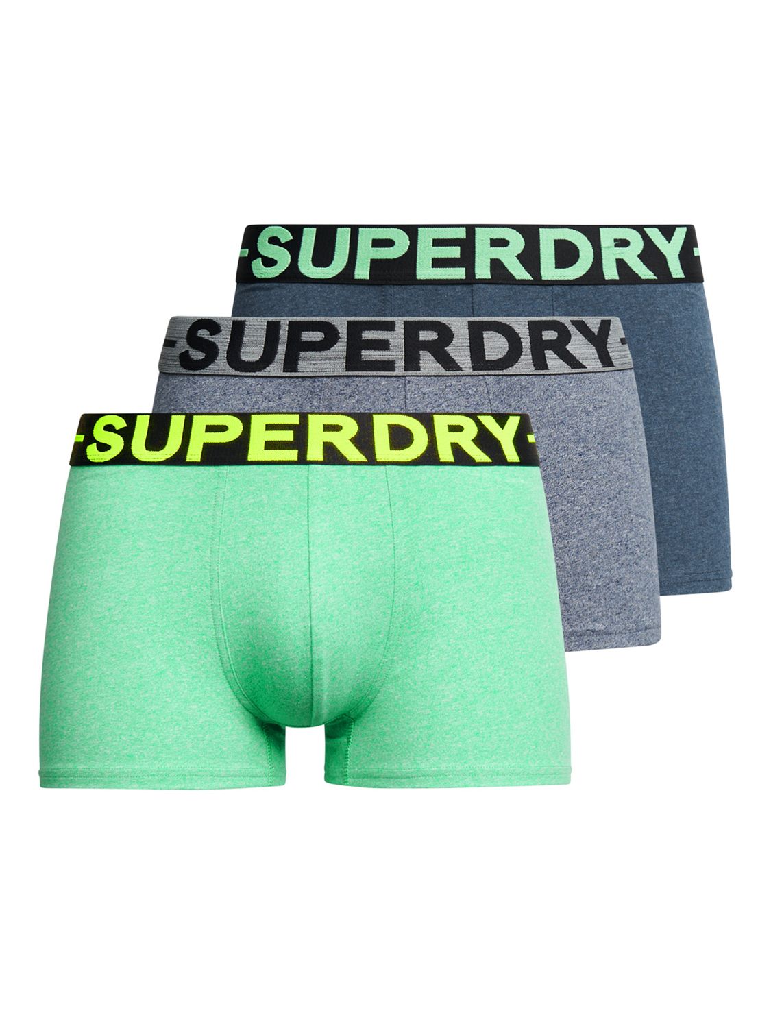 Трусы из смеси органического хлопка Superdry, синий марл/зеленый марл цена и фото