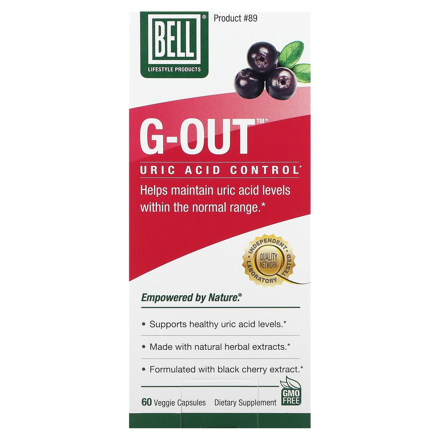 

G-Out, контроль уровня мочевой кислоты, 60 растительных капсул, Bell Lifestyle
