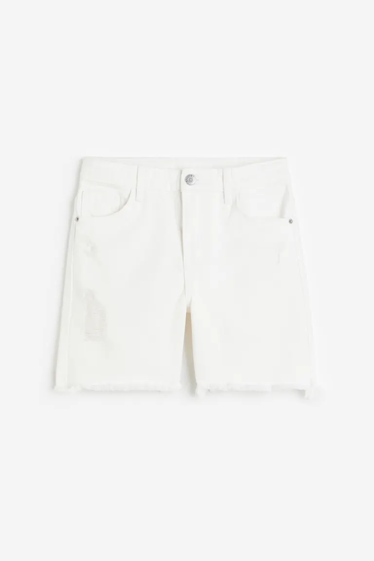 Джинсовые шорты свободного кроя H&M, белый
