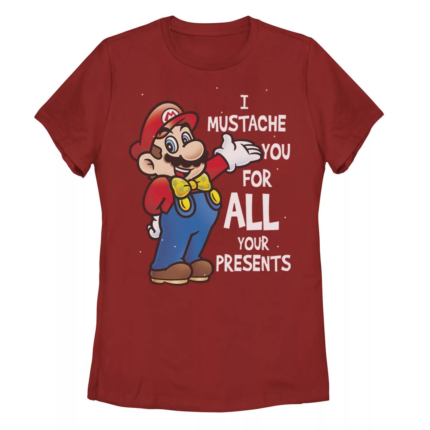 

Футболка с графическим рисунком Nintendo Super Mario Bros. I Mustache You For All Your Presents для детей младшего возраста Licensed Character