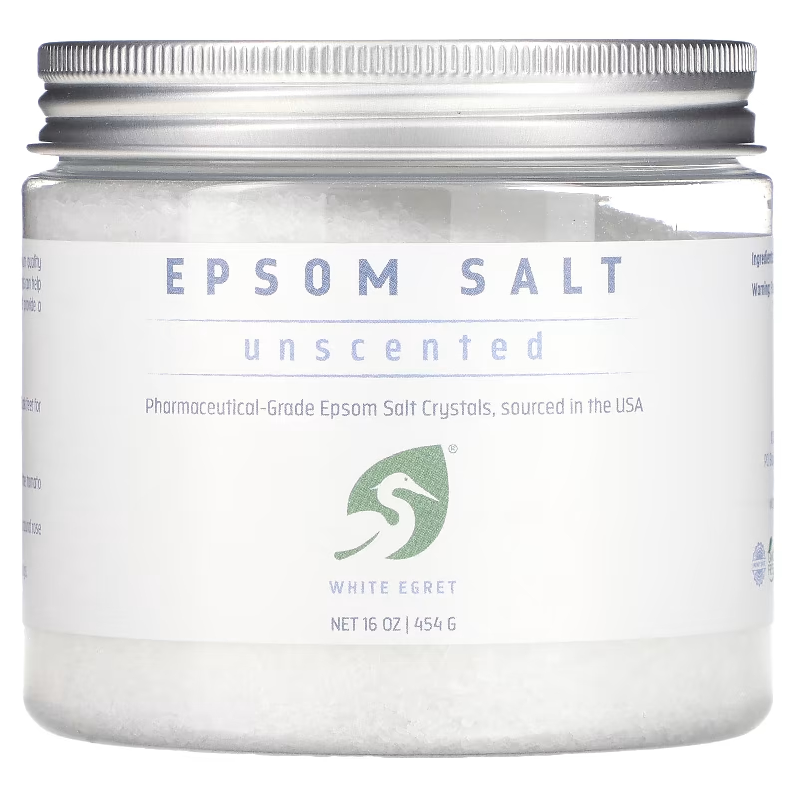 Соль для ухода за телом White Egret, английская соль без запаха, 16 унций (454 г) White Egret Personal Care