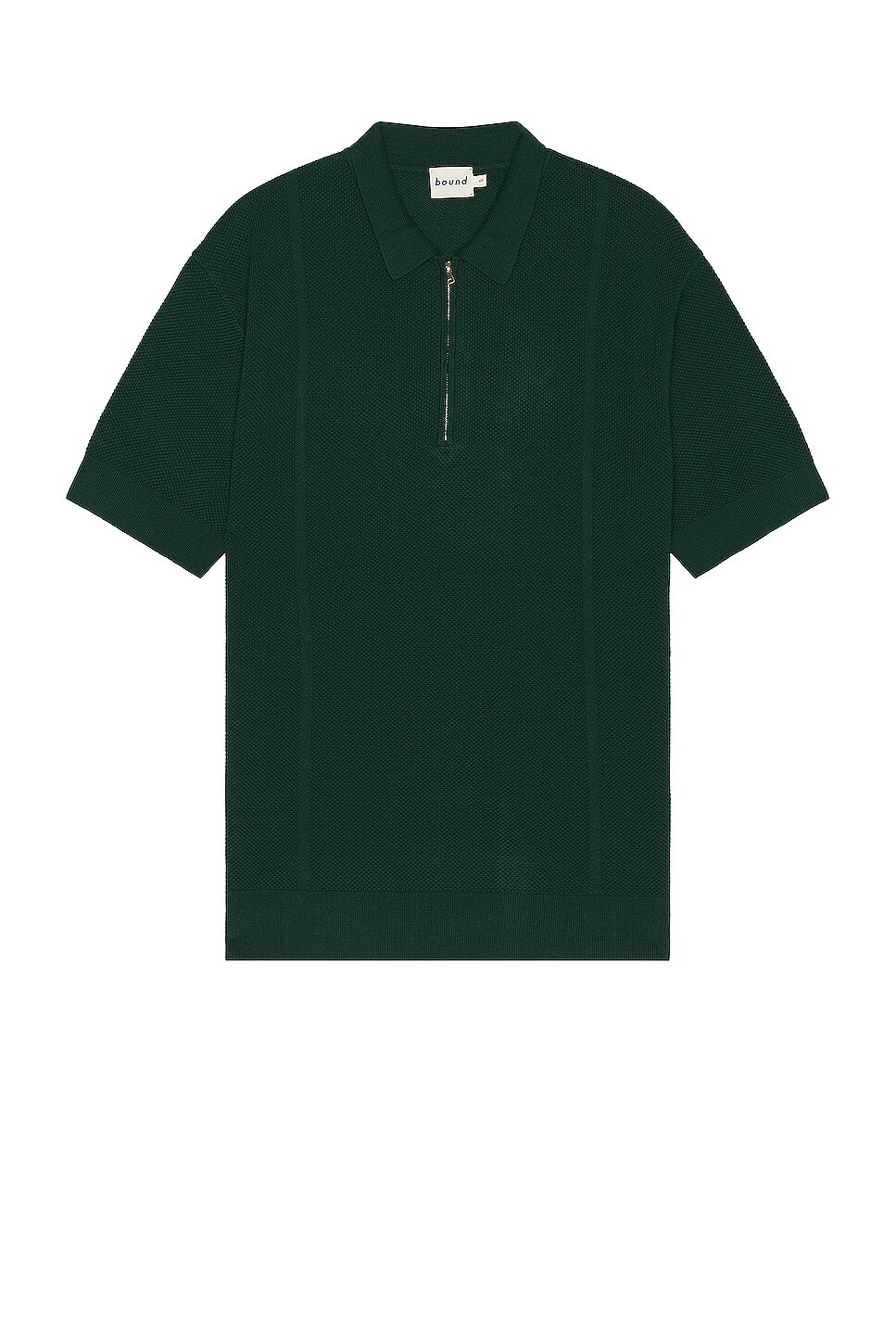 

Рубашка Bound Arthur 1/4 Zip Waffle Knit Polo, цвет Bottle Green
