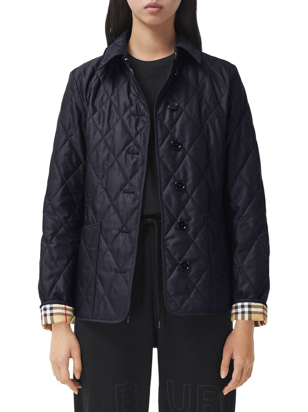 

Стеганая куртка с логотипом Fernleigh Burberry, Черный