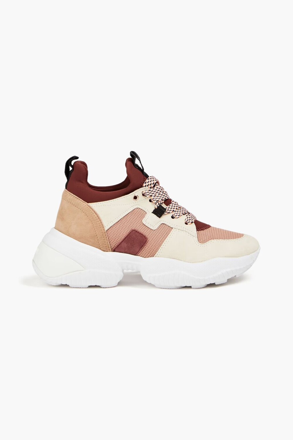

Кроссовки из замши и сетки Hogan, кирпич