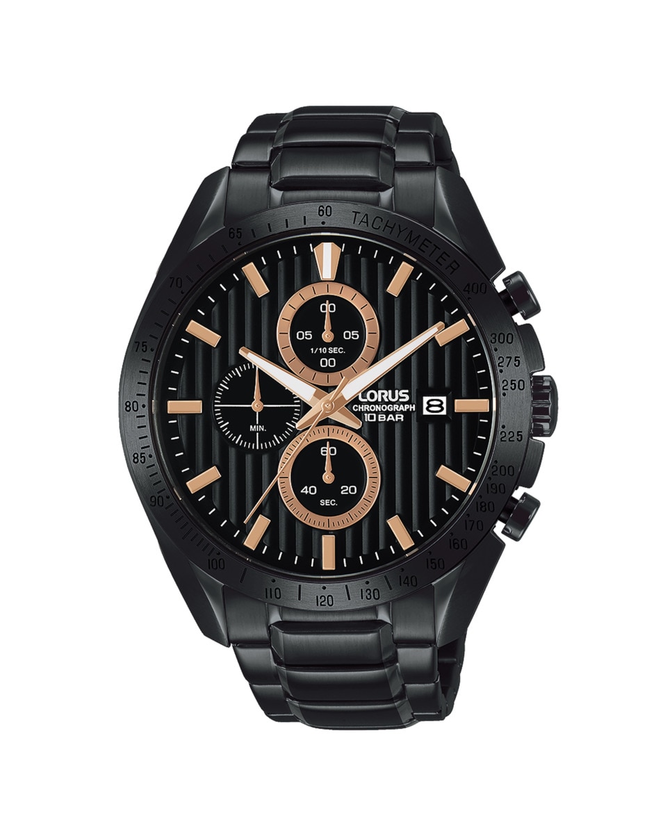 цена Мужские часы Sport man RM301HX9 со стальным и черным ремешком Lorus, черный
