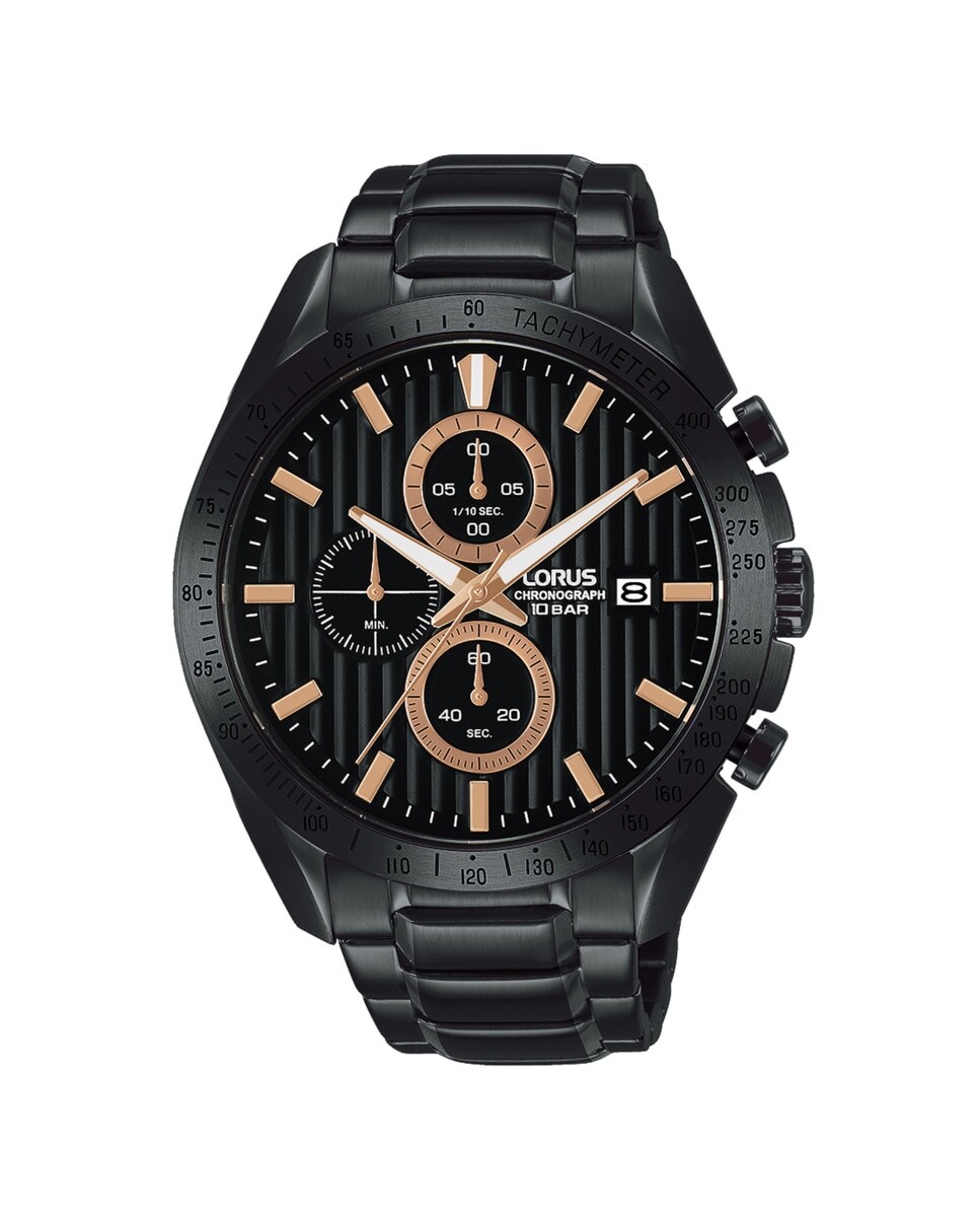 

Мужские часы Sport man RM301HX9 со стальным и черным ремешком Lorus, черный