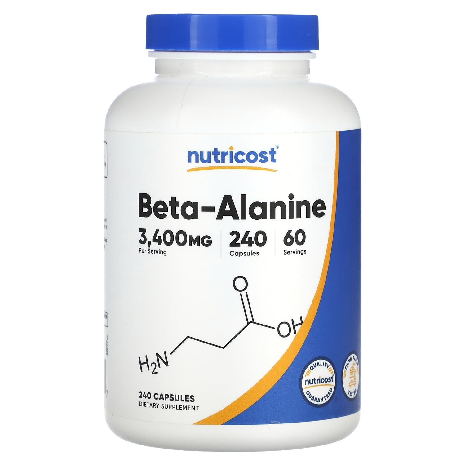 

Бета-аланин, 850 мг, 240 капсул, Nutricost