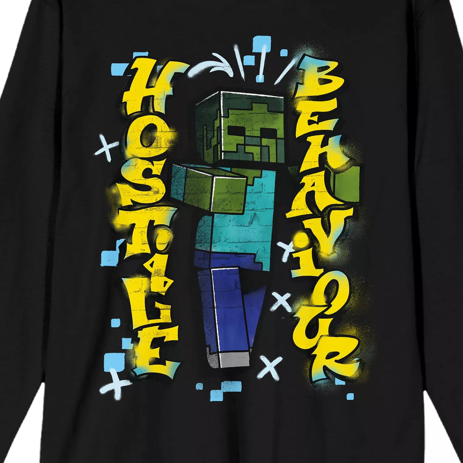 цена Мужская футболка с длинными рукавами Minecraft Hostile Behavior Licensed Character