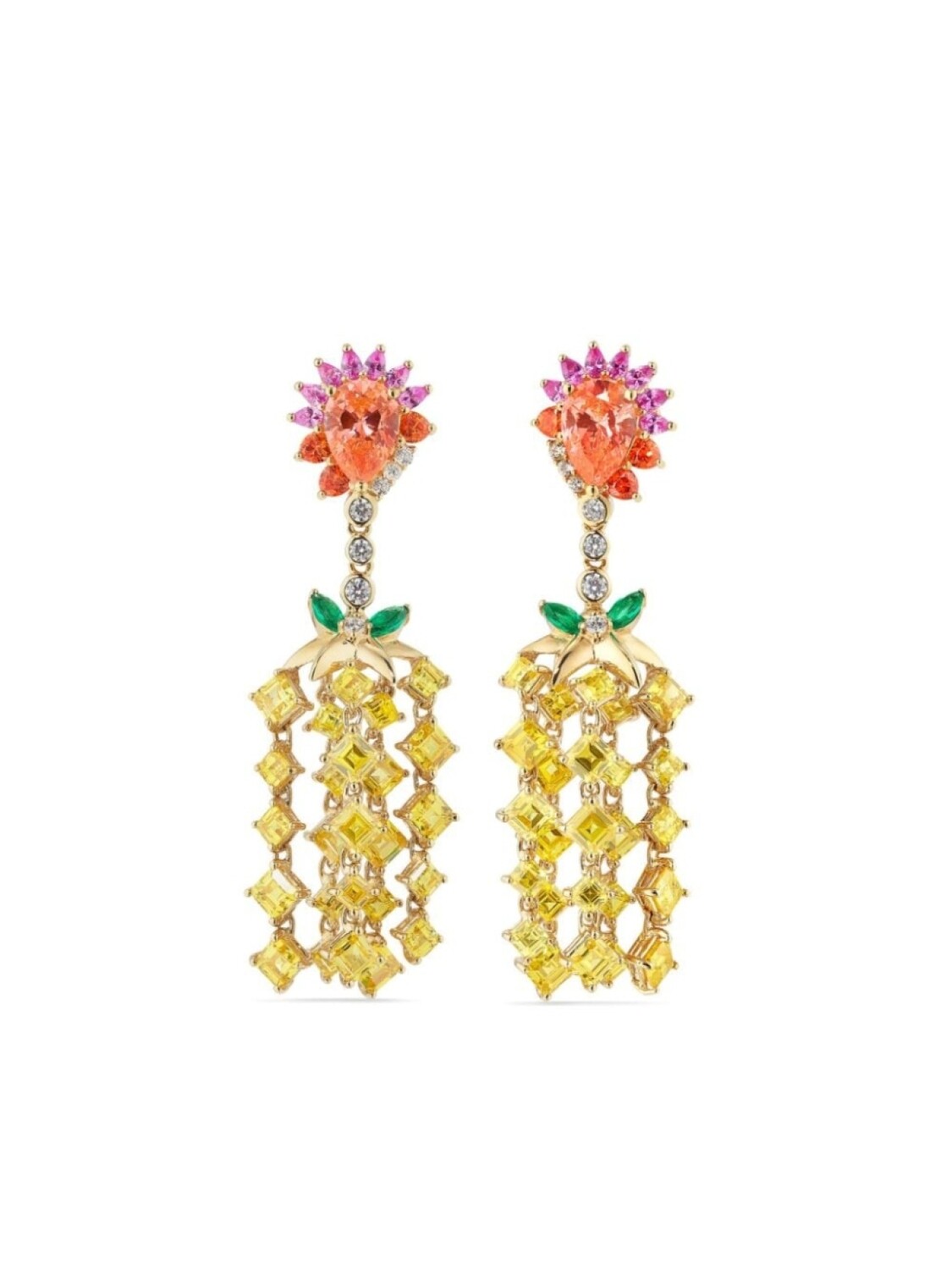 

Серьги Pineapple из желтого золота с камнями Anabela Chan, желтый