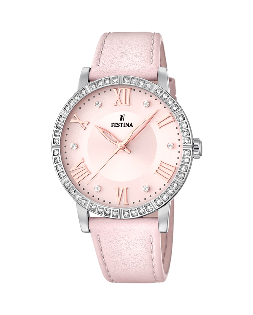 F20412/2 Boyfriend Collection розовые кожаные женские часы Festina, розовый