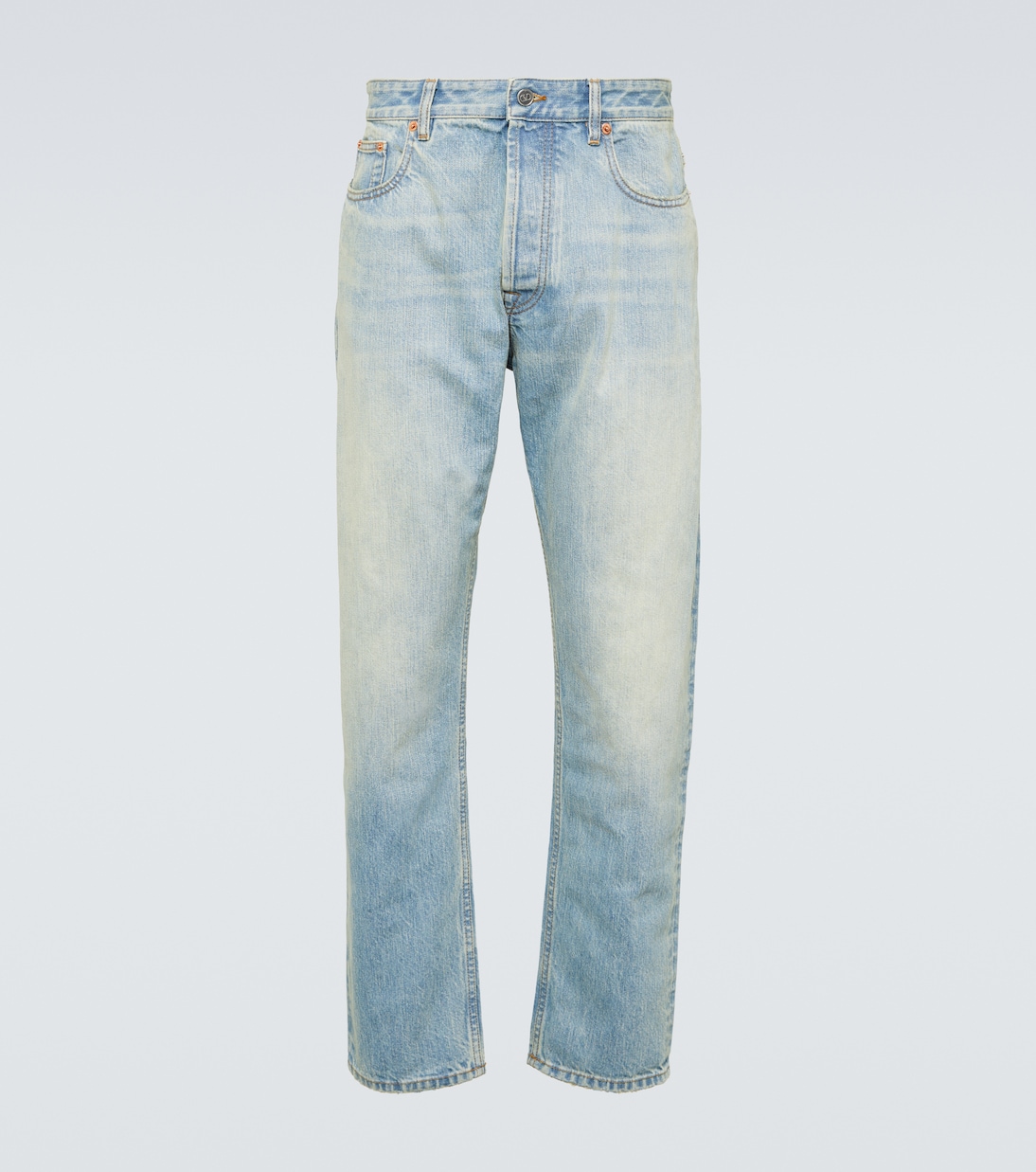 Прямые джинсы со средней посадкой Valentino, синий прямые джинсы weezy со средней посадкой alice olivia синий