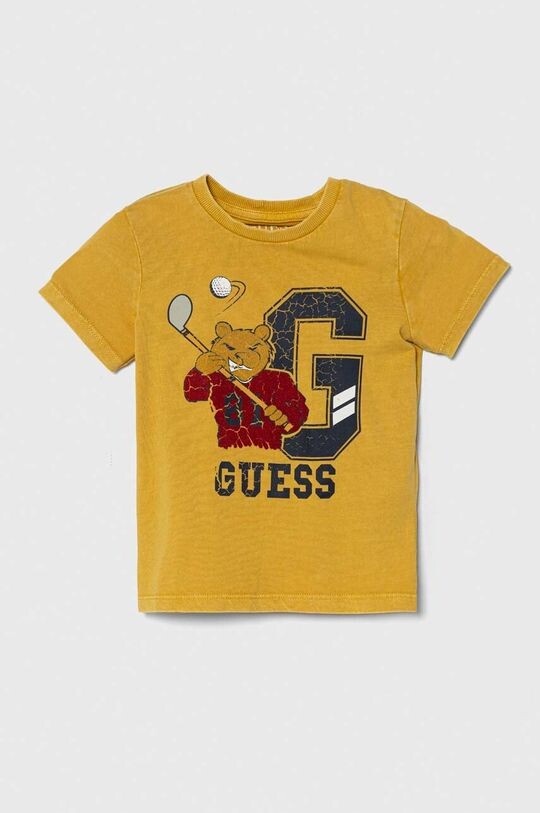 

Guess Детская хлопковая футболка, желтый