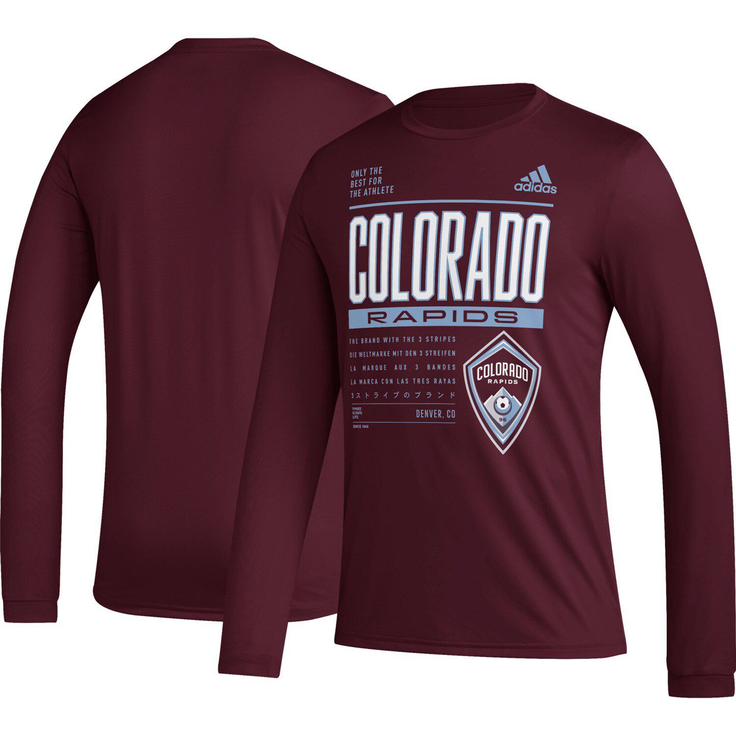 цена Мужская бордовая футболка с длинным рукавом Colorado Rapids Club DNA adidas