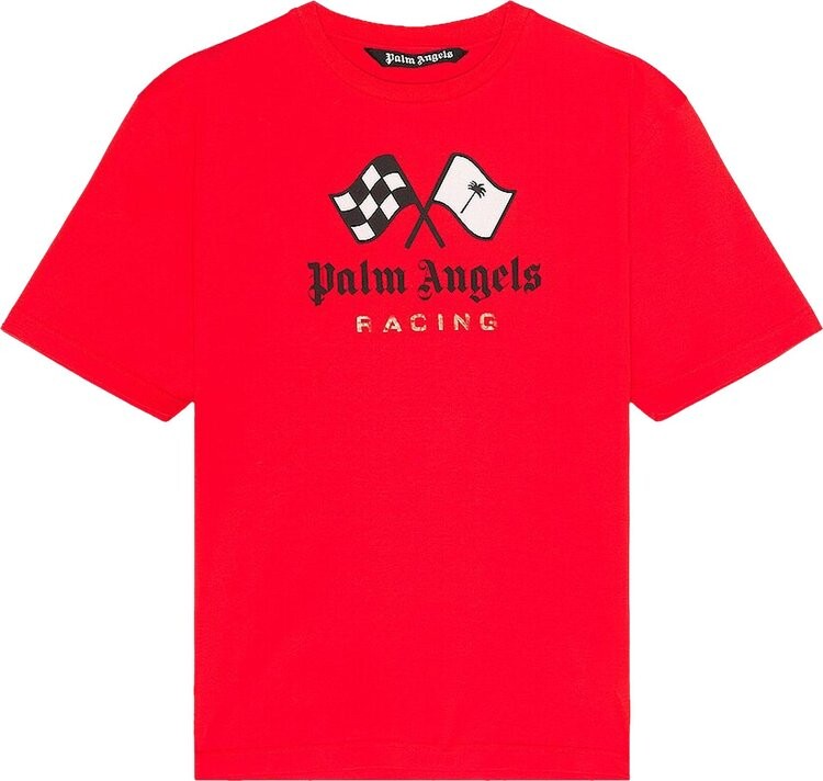 Футболка Palm Angels PA Racing Slim 'Red/Black', красный