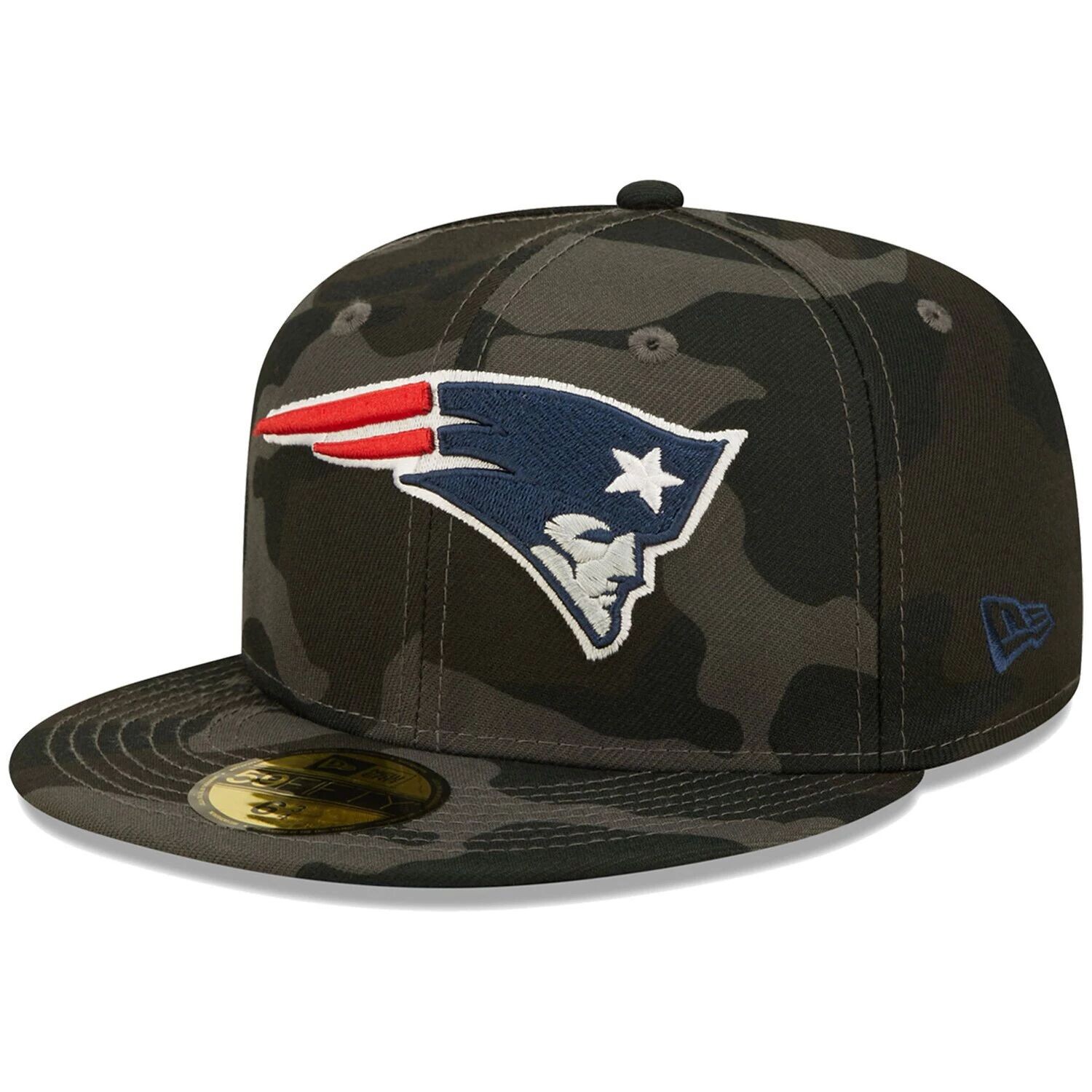 

Мужская облегающая шляпа New Era Black New England Patriots Camo 59FIFTY