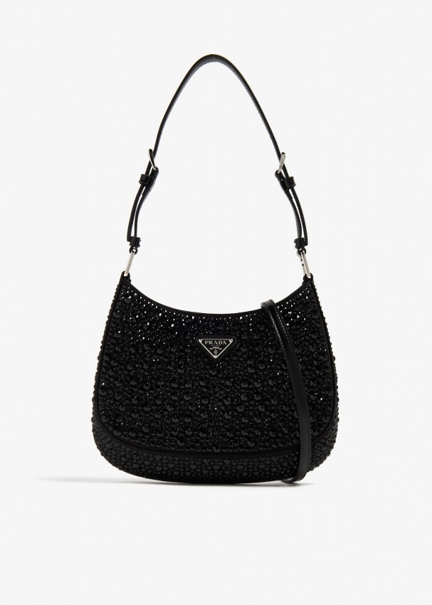 

Сумка через плечо Prada Cleo Satin Crystal, черный