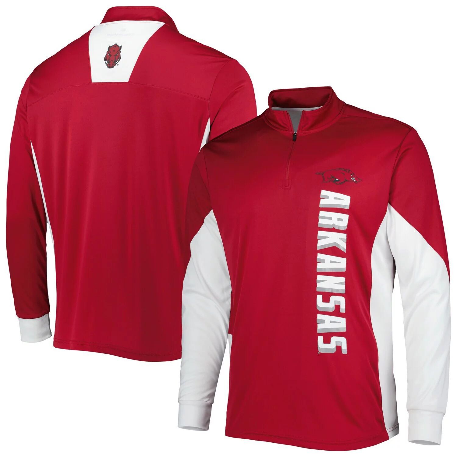 

Мужская ветровка с молнией четверть и четверти Cardinal Arkansas Razorbacks Bart Colosseum