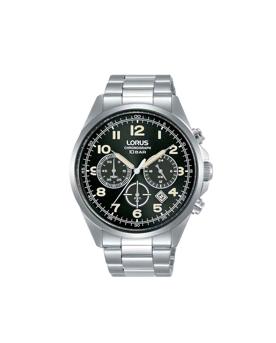 Мужские часы Sport man RT303KX9 со стальным и серебряным ремешком Lorus, серебро мужские часы sport man r2337px9 с силиконовым и белым ремешком lorus белый