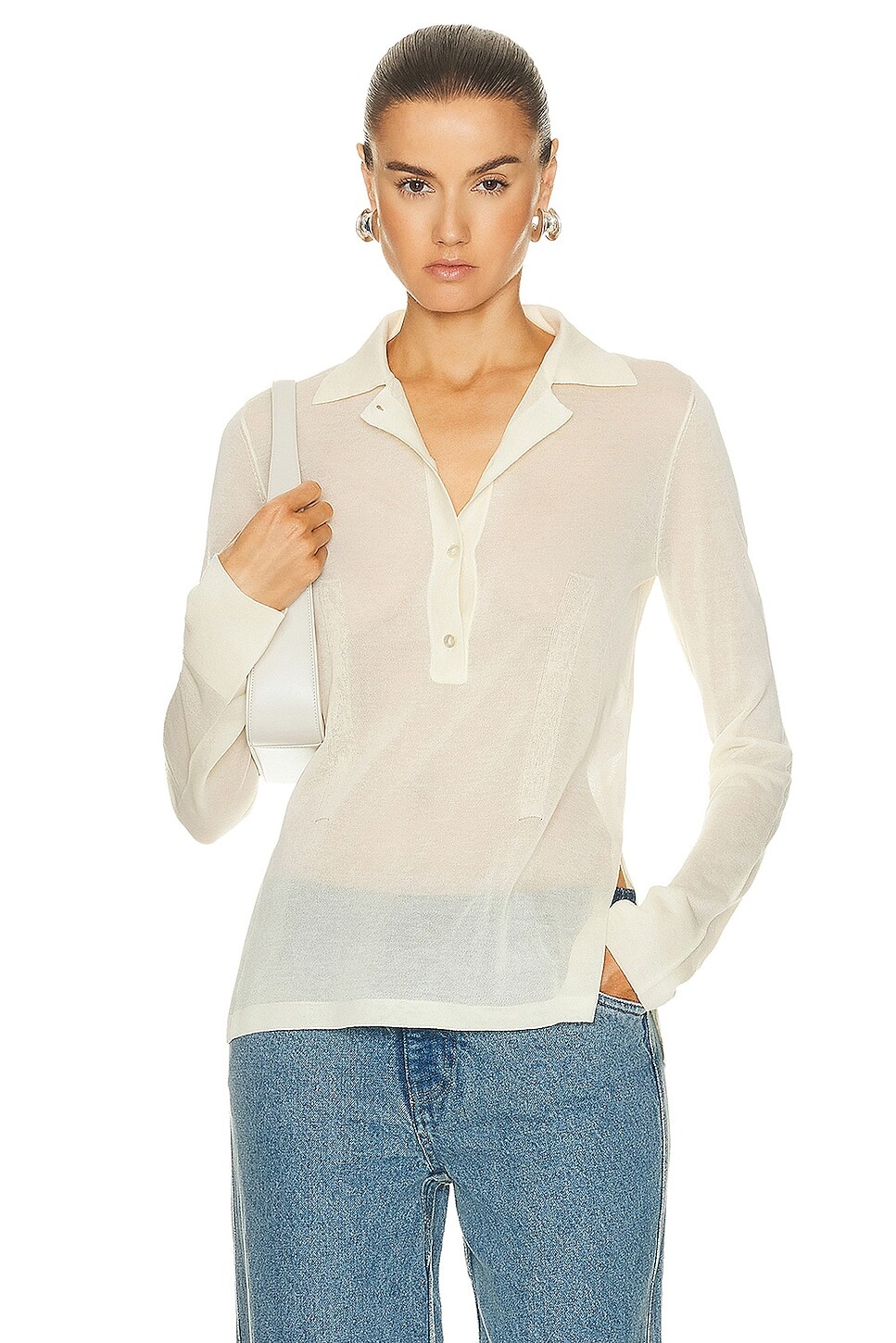 

Топ Christopher Esber Kaviro Knit Polo, цвет Butter