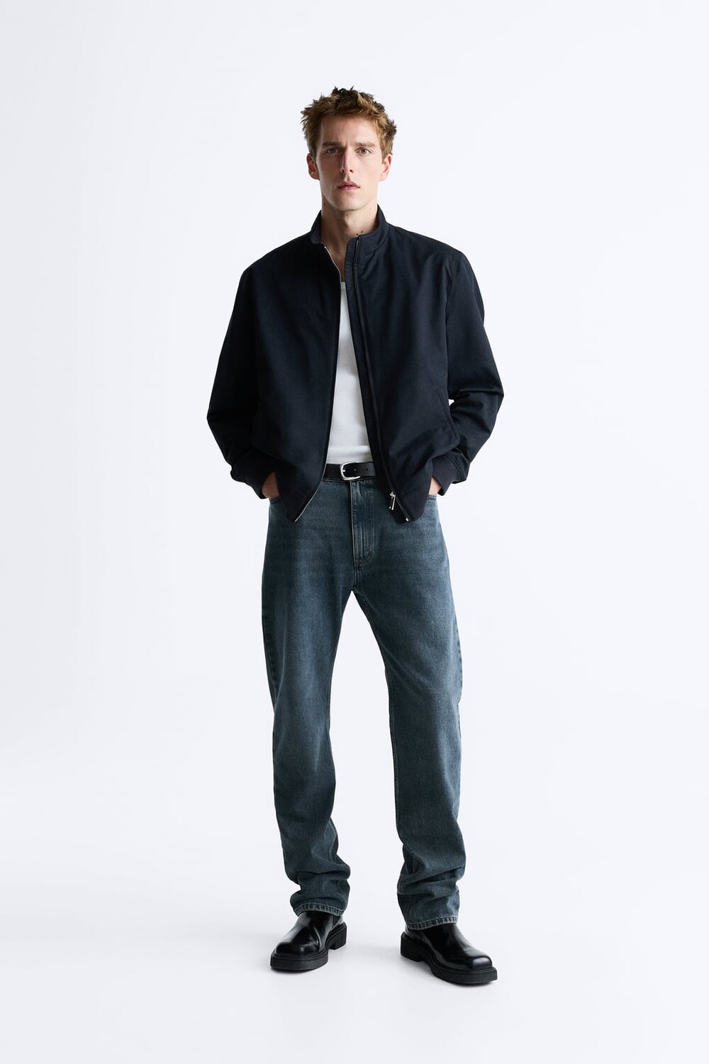 

Куртка с воротником-стойкой ZARA, синий