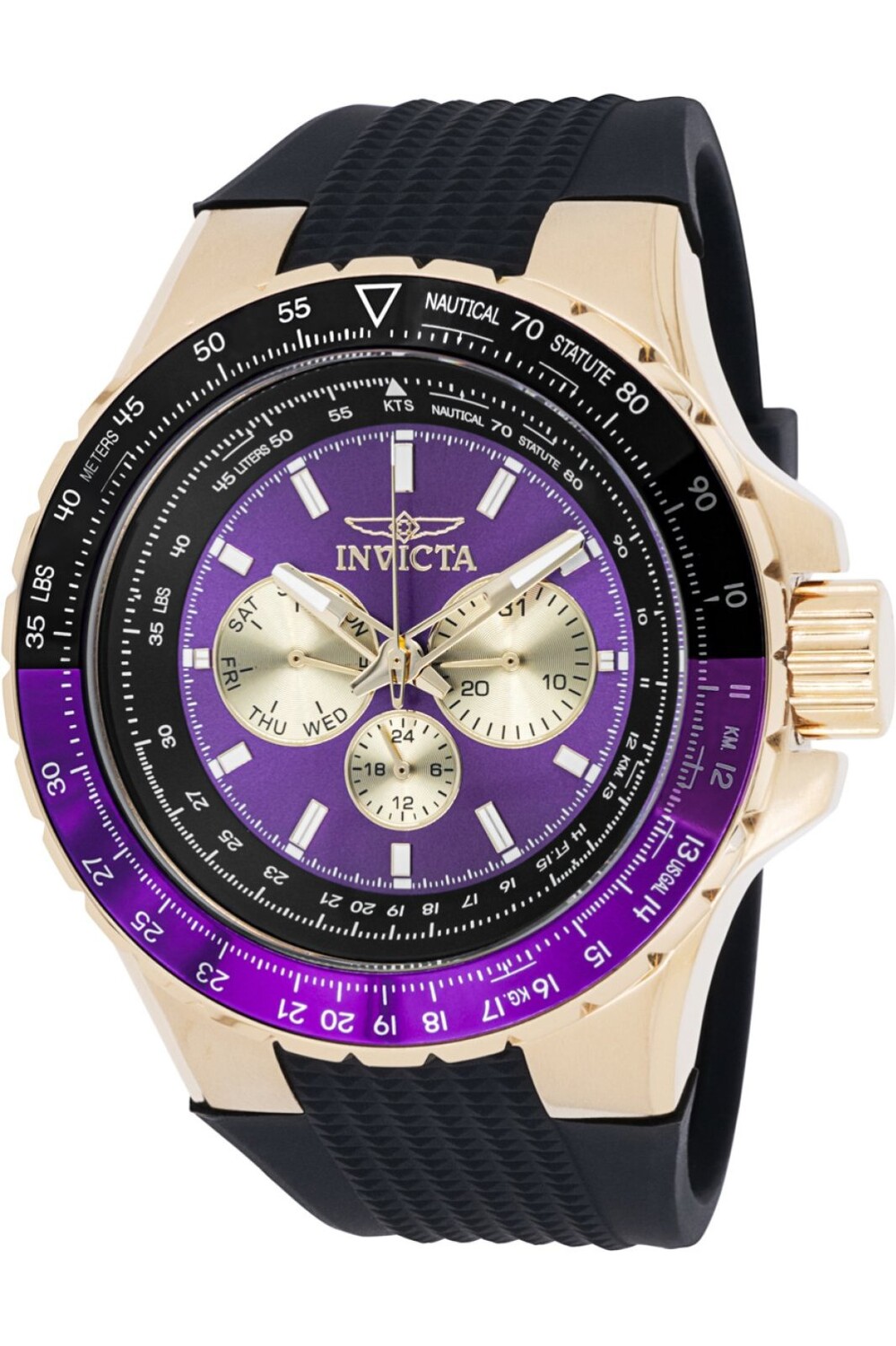 

Часы авиатор 44613 50 мм Invicta, золото