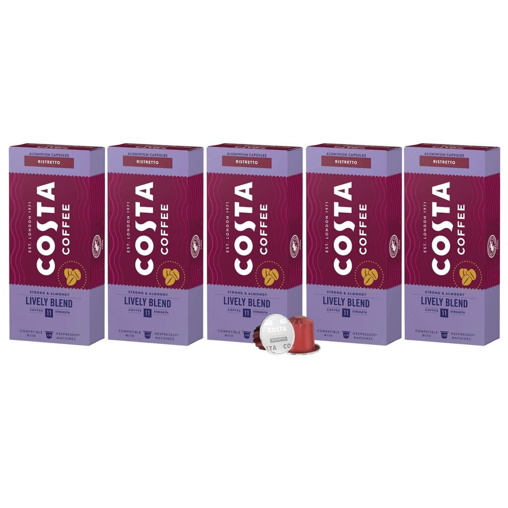 

Кофейные капсулы Costa Coffee Lively Blend, совместимые с Nespresso RISTRETTO, 50 капсул sarcia.eu