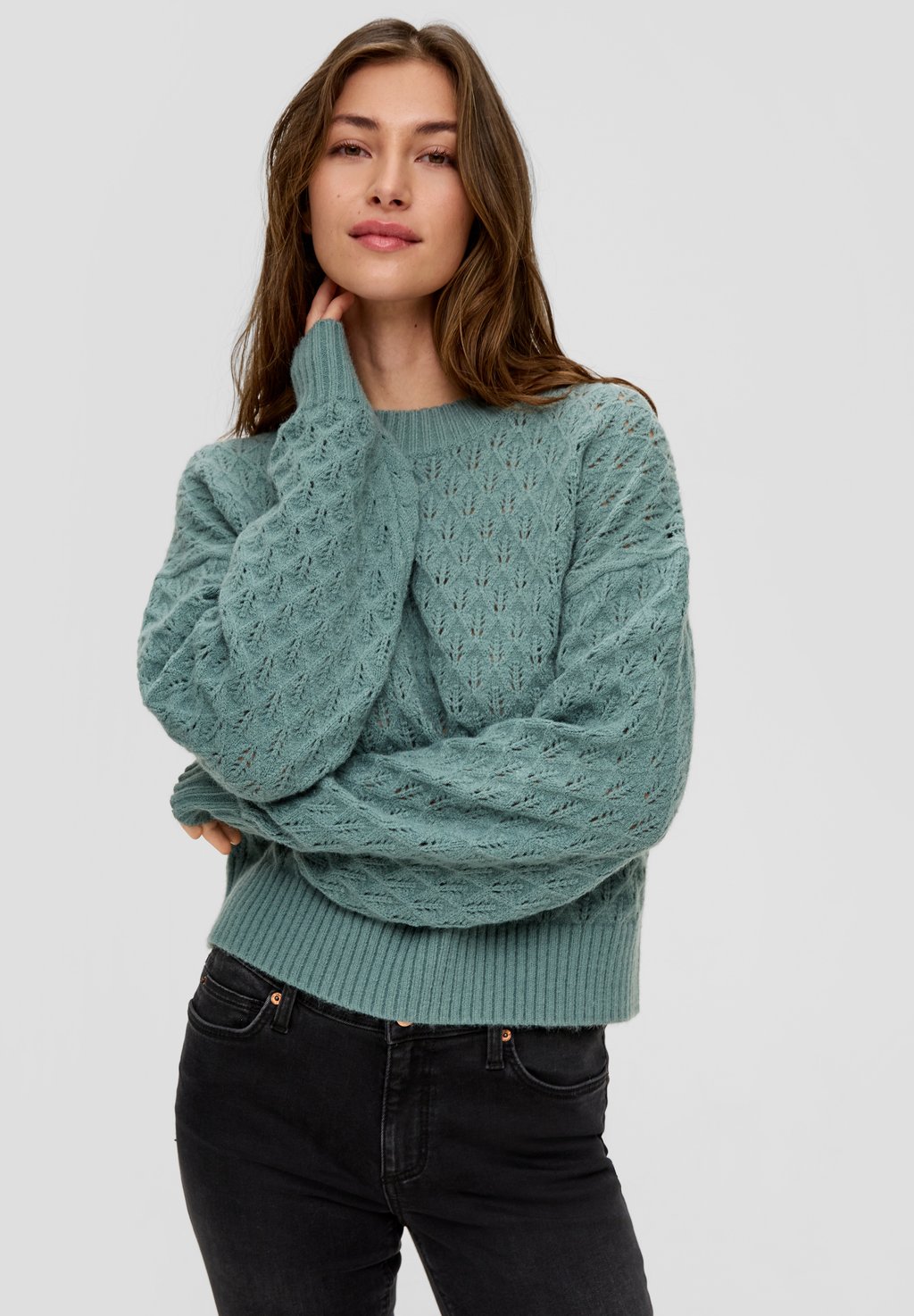 Вязаный свитер MIT MUSTER QS, цвет minze