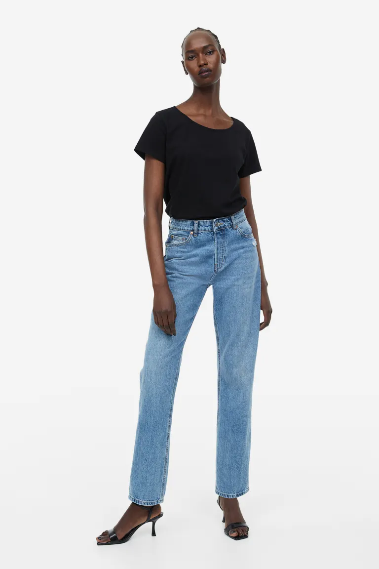 

Хлопковая футболка H&M, черный