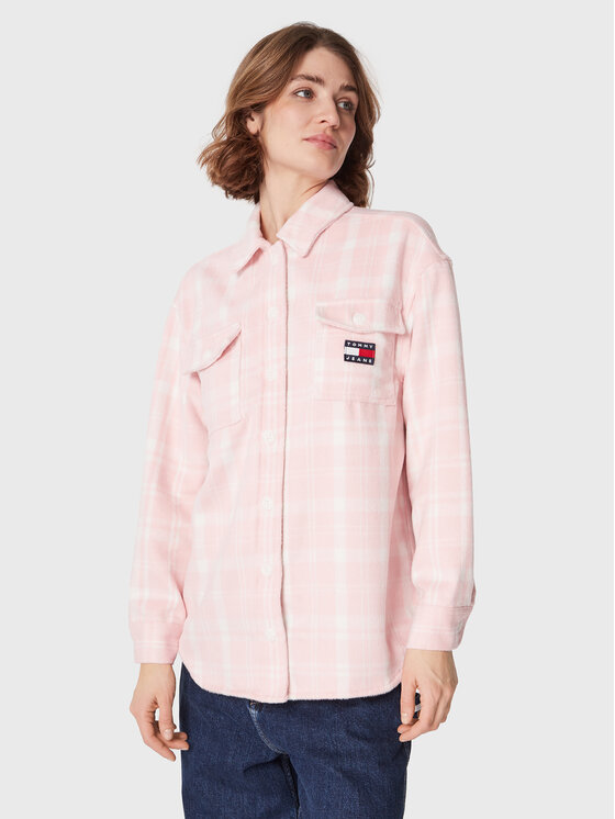 Рубашка свободного кроя Tommy Jeans, розовый