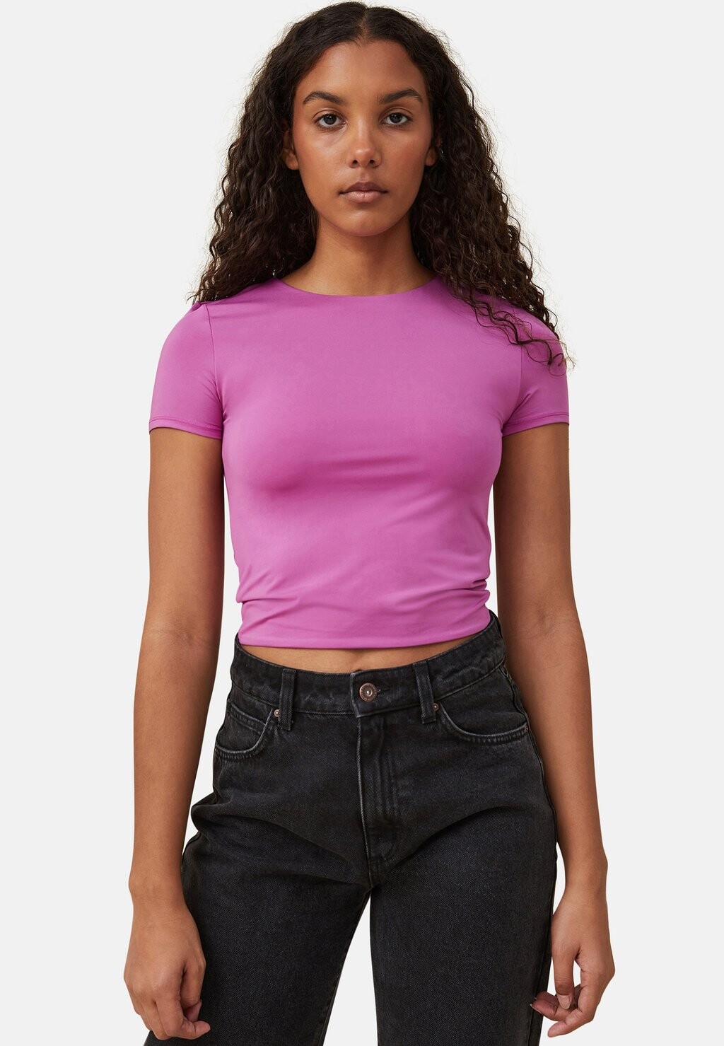 

Базовая футболка Sculpted Crew Neck Cotton On, цвет vintage magenta