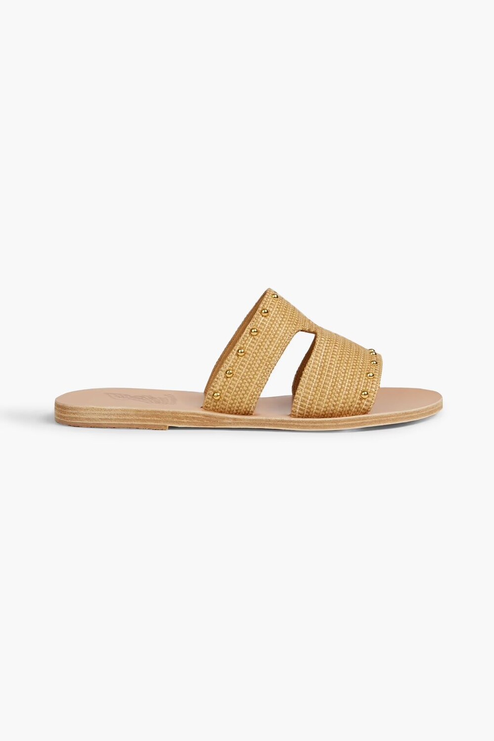 

Шлепанцы из рафии с заклепками Ancient Greek Sandals, песок