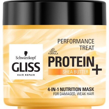 

Schwarzkopf Protein+ Treat 4-в-1 питательная маска для волос с протеином и маслом ши 400 мл, Gliss