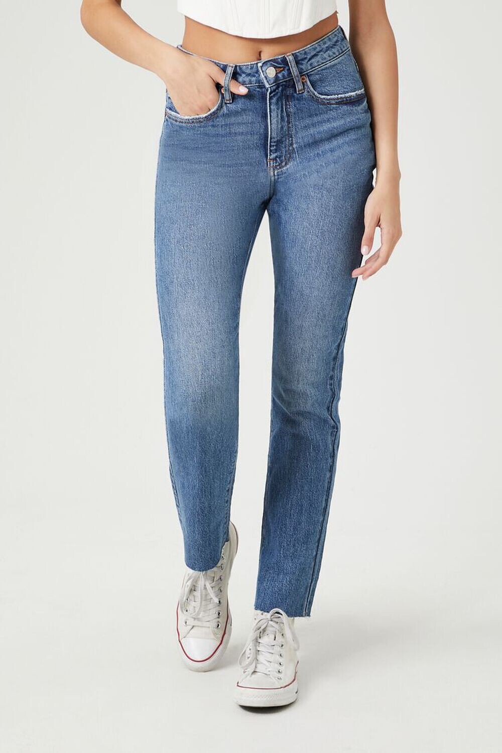 

Прямые джинсы из эластичного денима Forever 21, деним