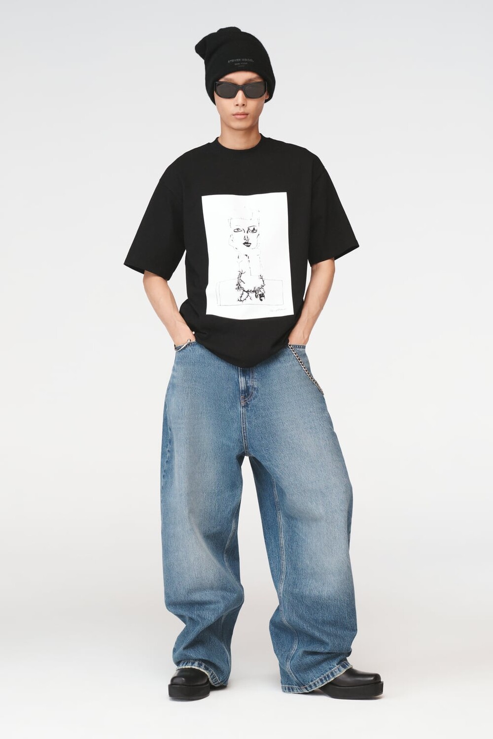 

Широкие джинсы Steven Meisel ZARA, синий
