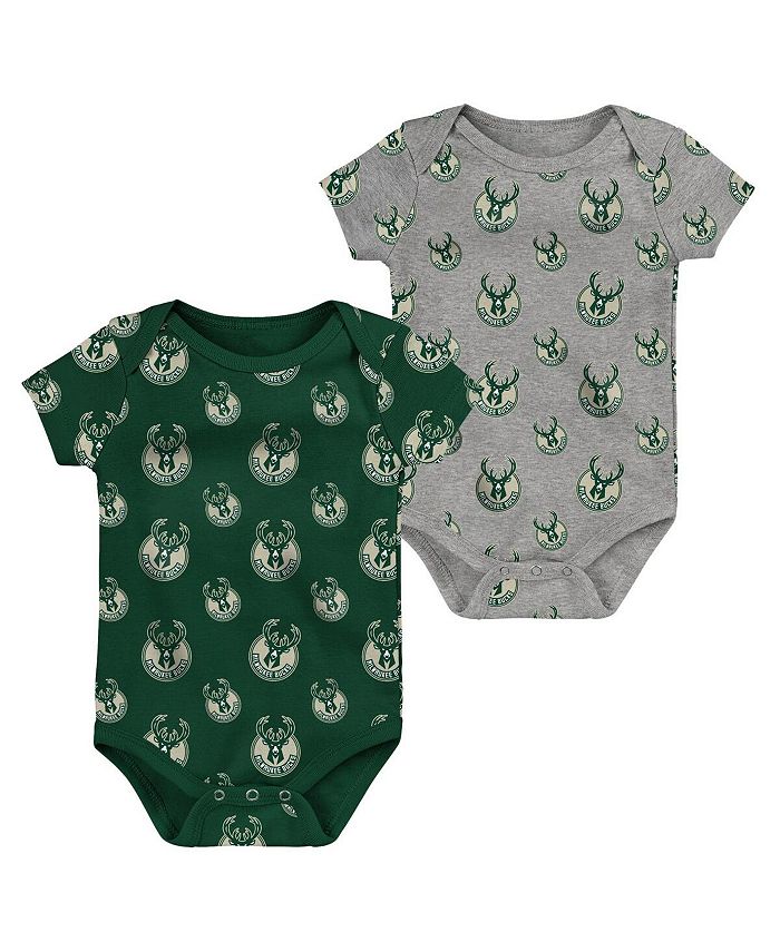 Комплект из двух комплектов боди для новорожденных Hunter Green и Grey для мальчиков и девочек Milwaukee Bucks Outerstuff, зеленый