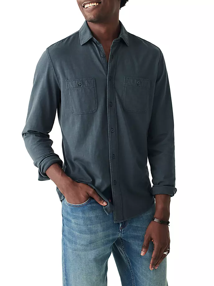 

Вязаная рубашка «Времена года» Faherty Brand, цвет dune navy