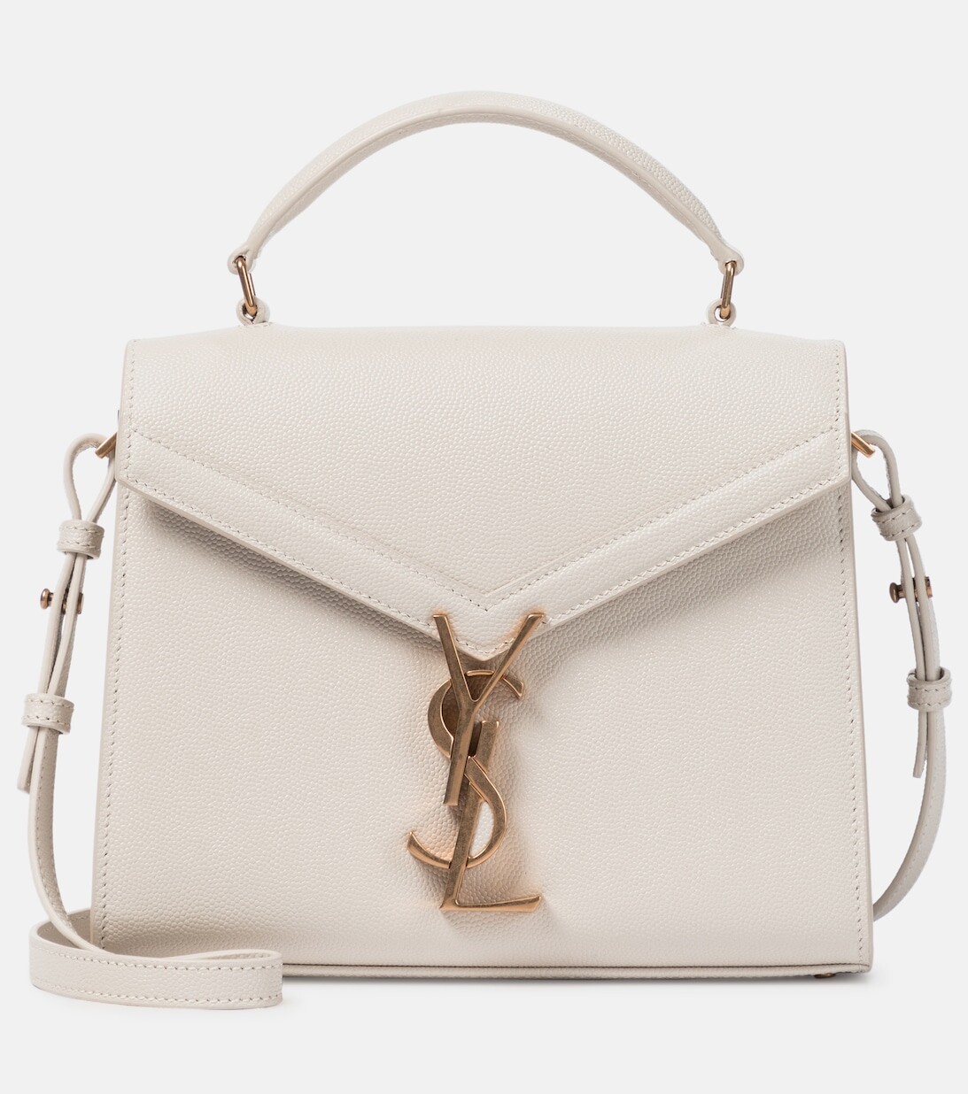 

Кожаная сумка через плечо Cassandra Mini Saint Laurent, бежевый