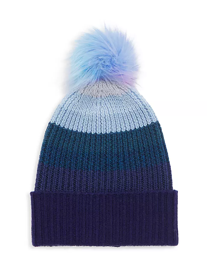 Кашемировая шапка с эффектом омбре для девочек Carolyn Rowan x Stephanie Gottlieb Carolyn Rowan Collection, цвет blue ombre