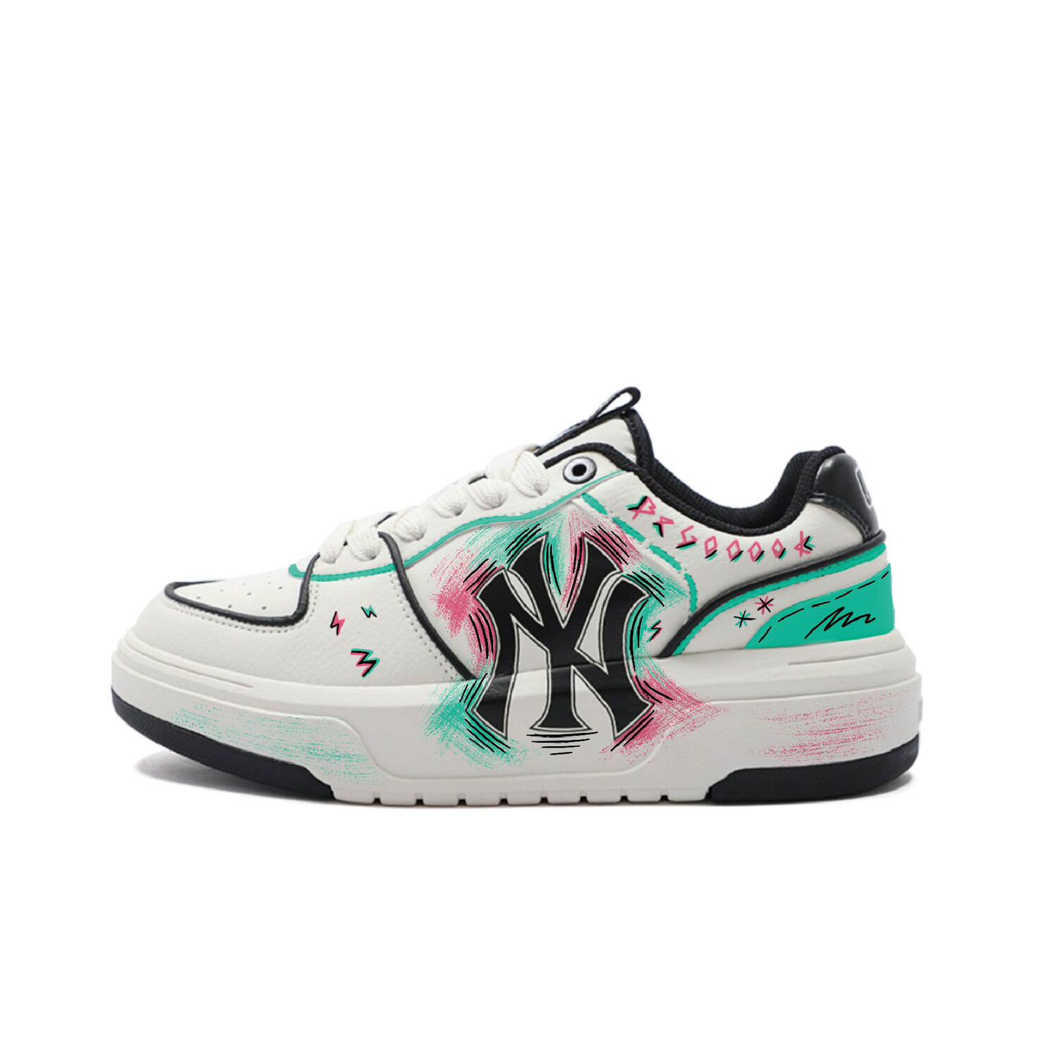 

Кроссовки MLB Chunky Liner Skateboarding Shoes Unisex Low-top Pink Green, цвет Pink Moon/Nori/Magnet