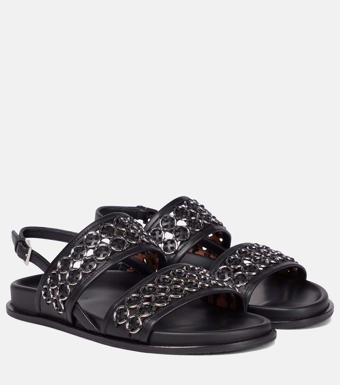

Украшенные кожаные сандалии Alaïa, черный