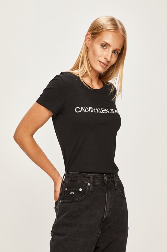 Джинсы Леви Calvin Klein Jeans, черный футболка с принтом scattered logo calvin klein jeans plus цвет white