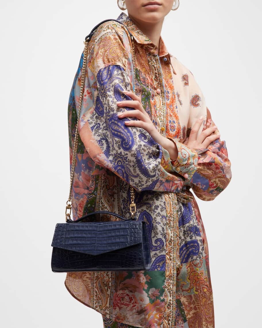 

Сумка Alice с блестящей крокодиловой ручкой и верхней ручкой Maria Oliver