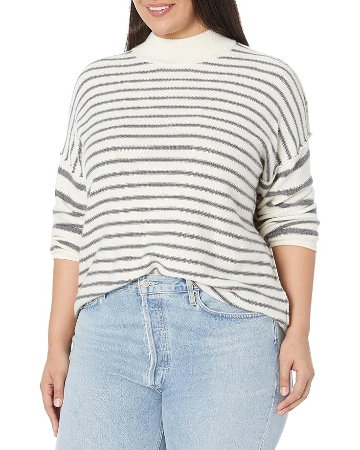 

Свитер Madewell Plus Stripe Jamaica Mock Neck, цвет Antique Cream