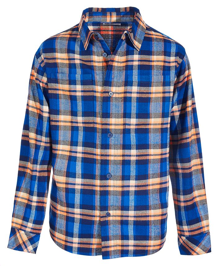 Фланелевая рубашка на пуговицах в клетку Big Boys Oliver Epic Threads, синий цена и фото