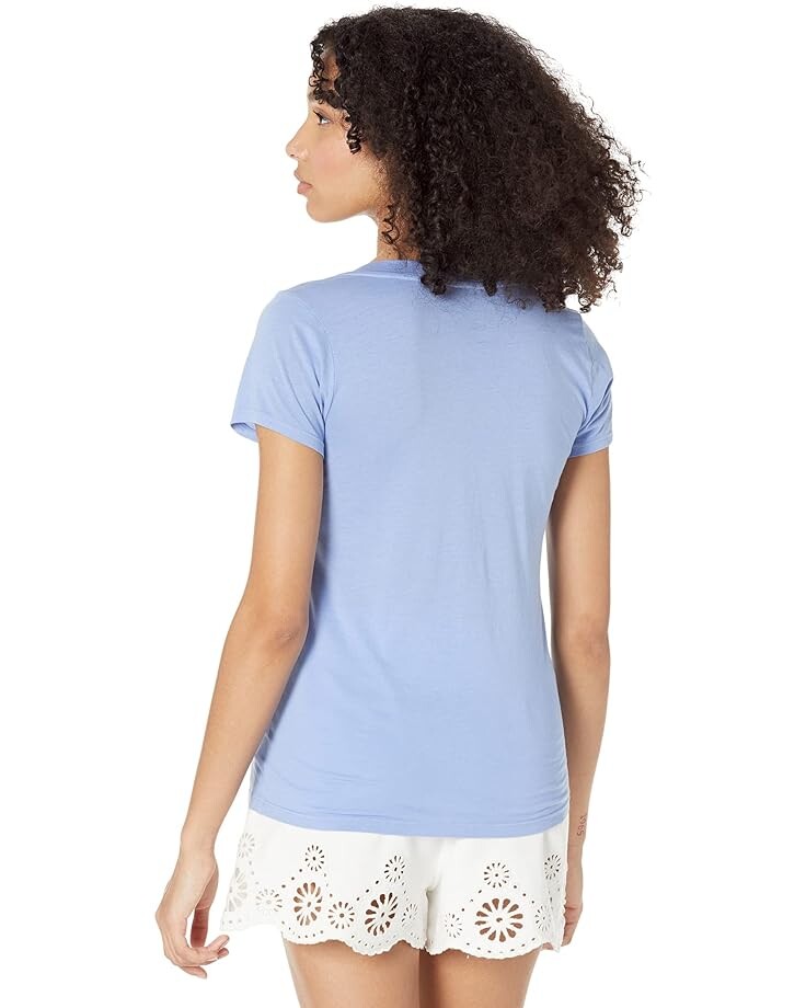 

Футболка LAmade Short-Sleeve Low V-Neck Boyfriend Tee, цвет Ocean Blue