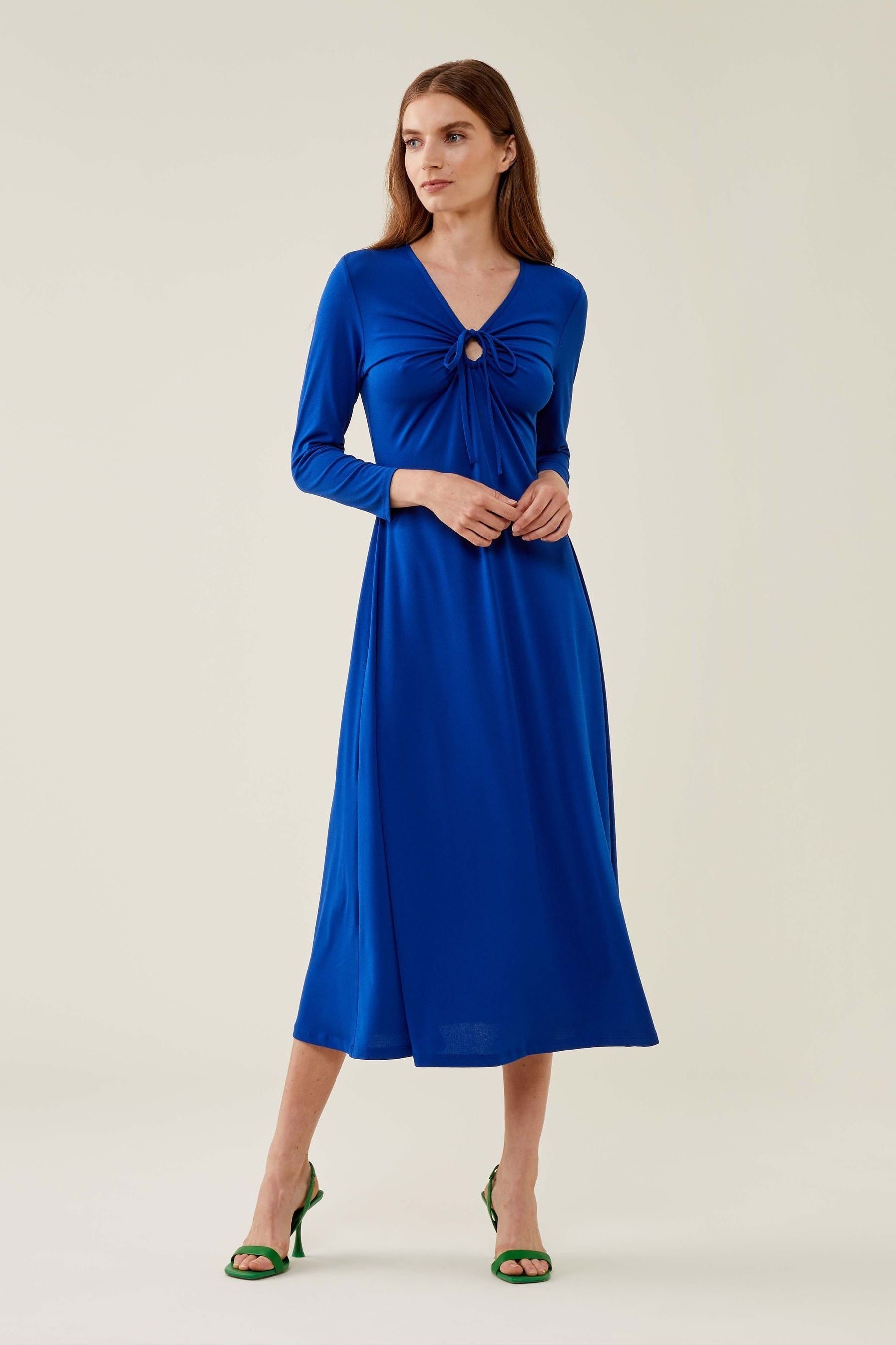 Платье миди Hessa кобальтово-синего цвета из джерси Finery, синий