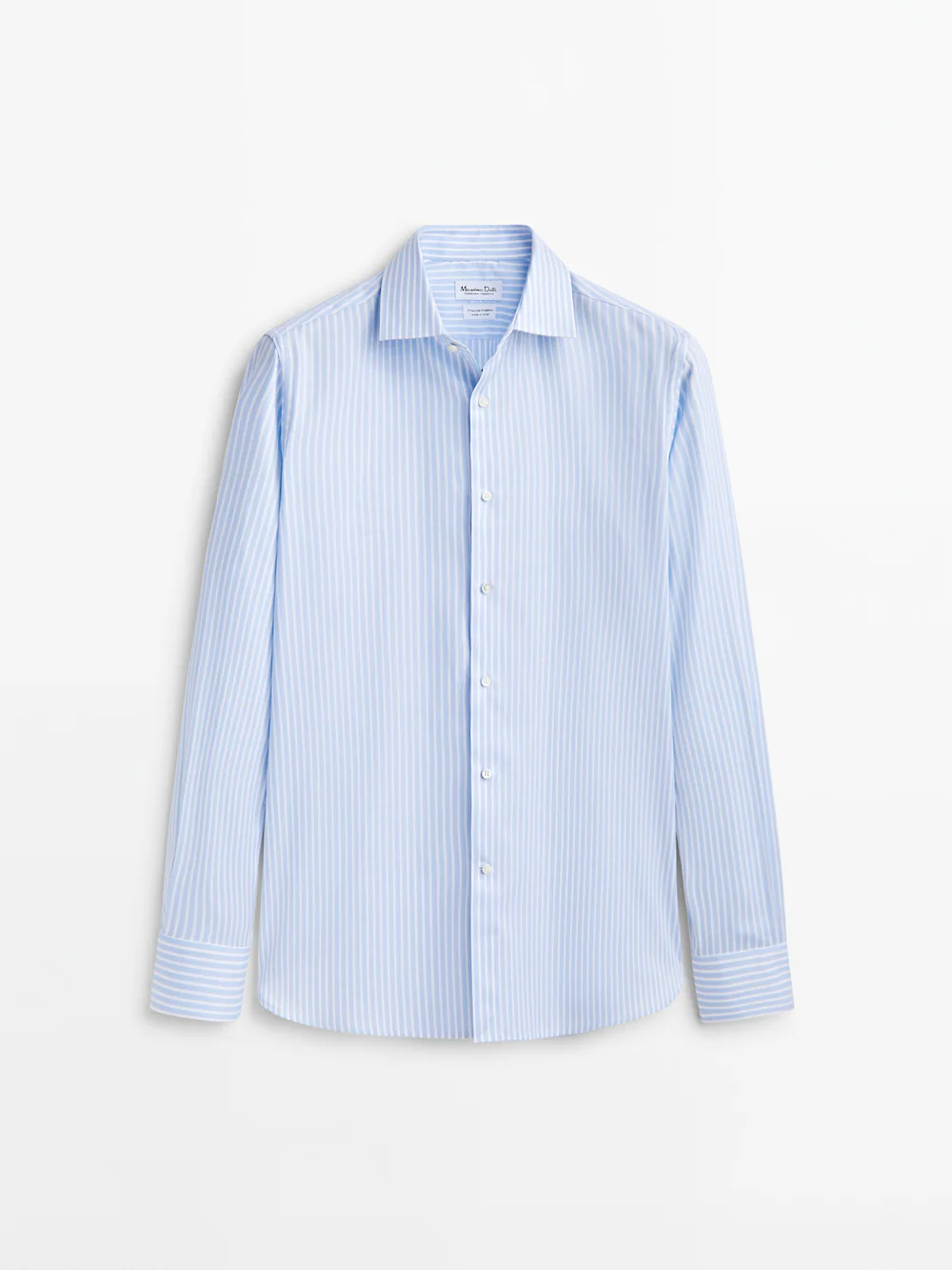 

Рубашка из хлопковой саржи в полоску Massimo Dutti, синий